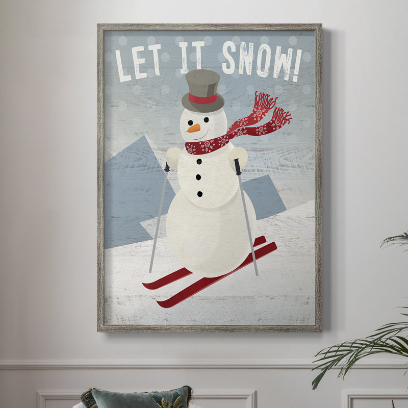 Let It Snow, reproduction encadrée - bois massif, H 11 po x l 9 po