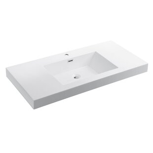 48" Single Bathroom Vanity Top In White With Sink