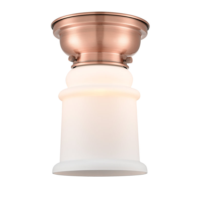 Plafonnier encastré 1 lumière 6,25 po Alexandira, Blanc mat, Ampoule non incluse, Cuivre antique