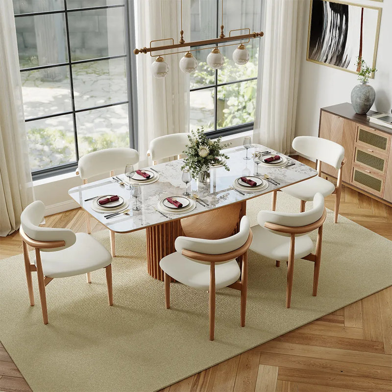 Chaises de salle à manger Mid-Century, Noyer clair
