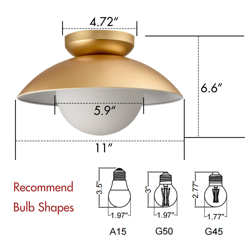 Plafonnier autical moderne avec globe blanc laiteux, Doré
