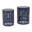Table de bout de patio avec structure en métal, plateau rond et forme cylindrique droite-430180498