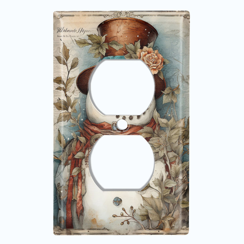 Plaque murale standard avec interrupteur à bascule de Noël beige et festif de Noël