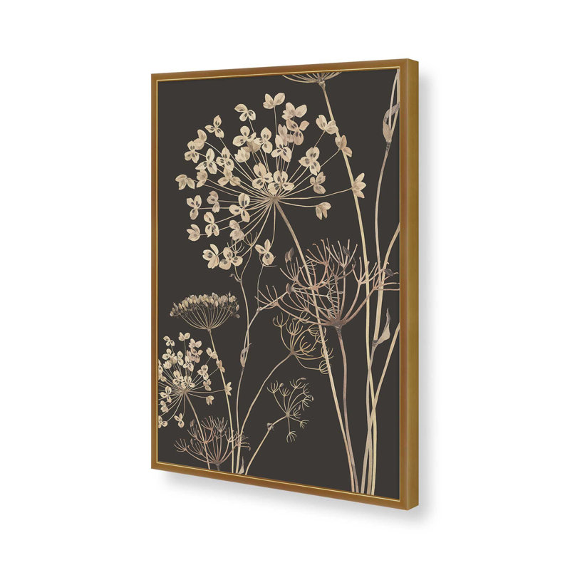 «Wildflowers 10» par Thingdesign, reproduction d'art, H 48 po x l 32 po, Doré