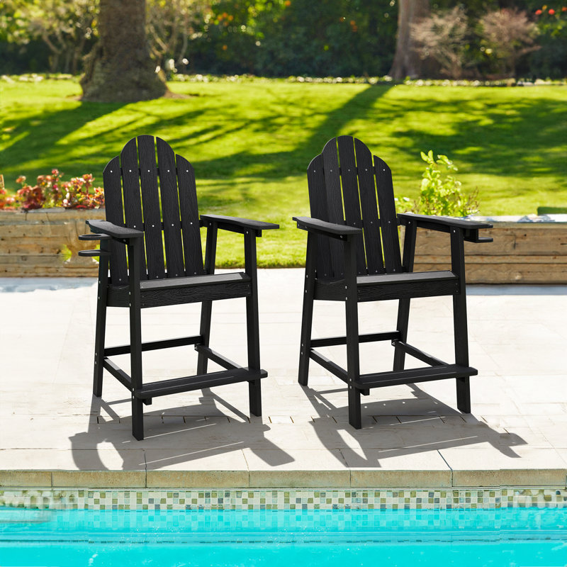 Chaise Adirondack en plastique Dutta, Noir