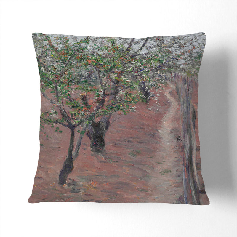 Orchard In Bloom Square Throw Cushion, White, 55cm H x 55cm W x 20cm D