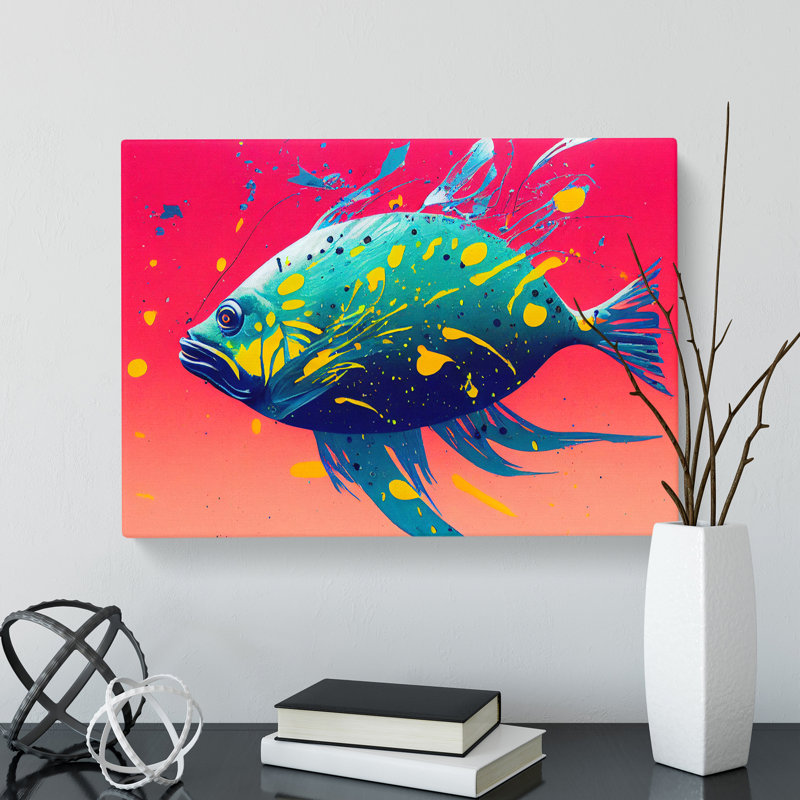 Fish Paint Splash Vol.5 Abstract - Wrapped Canvas, 35cm H x 50cm W x 3cm D