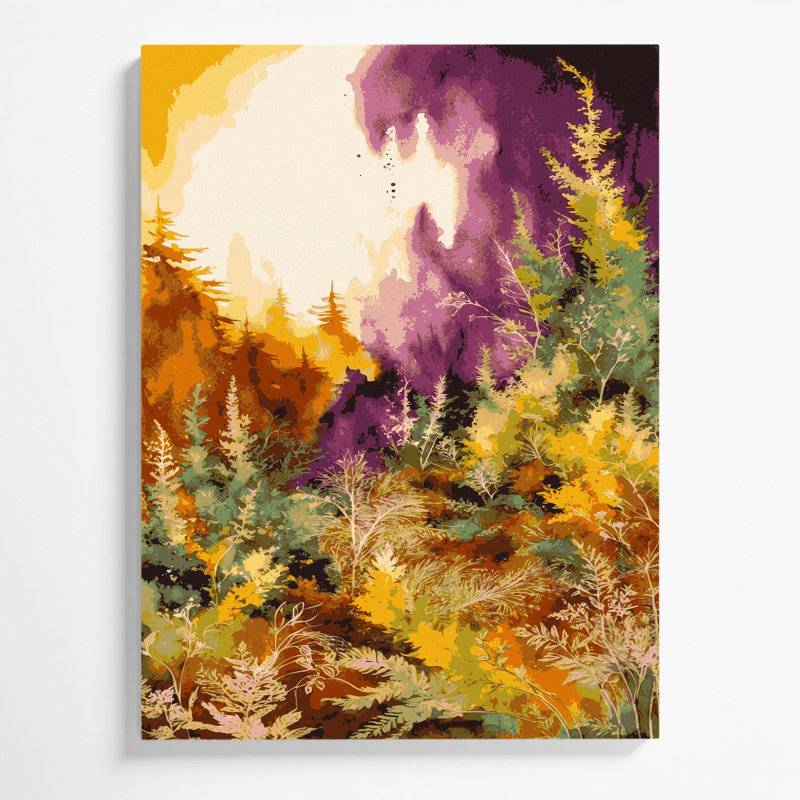«Watercolor Landscape 98», art mural sur toile brune, H 11 po x l 14 po