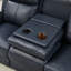 Causeuse inclinable électrique en cuir véritable de 60,5 po de large avec chargeur USB et dossier ergonomique-2129854123