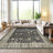 Area Rugs North African Boho Area Rug for Living Room – Machine Washable, Low Pile, Non-Slip Carpet for Living Room, Bedroom, Kitchen & Hallway,-1140364523