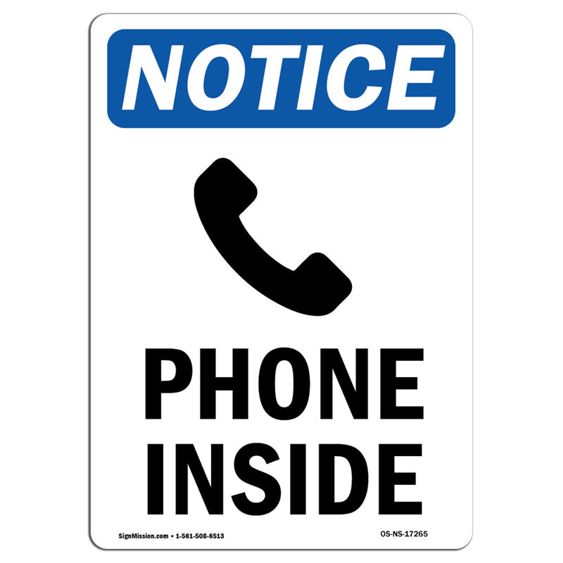 Phone Inside Sign with Symbol
