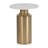 Charlemont Metal 22"H Marble Top Side Table with Gold Cylinder Base for Modern and Contemporary Accent
