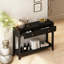 Console étroite en bois avec tiroirs et tablette de rangement, parfaite pour le vestibule, le couloir et le décor de salon en noir
