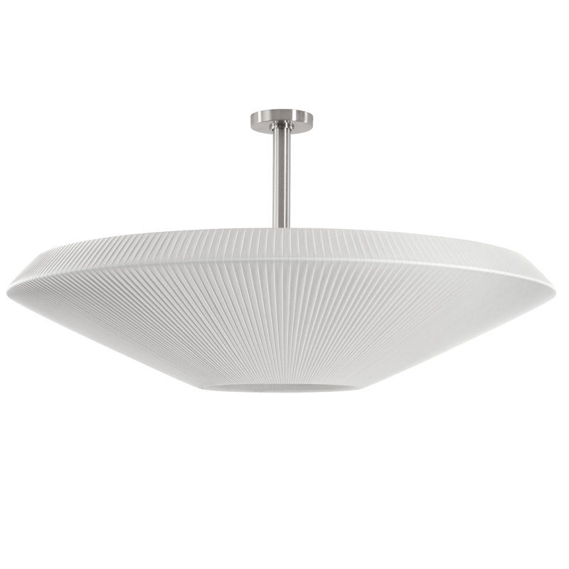 Siam 8-Light 78.7" Flush Mount, 6, 24" H x 47.24" W x 47.24" D, Cream Translucent Ribbon