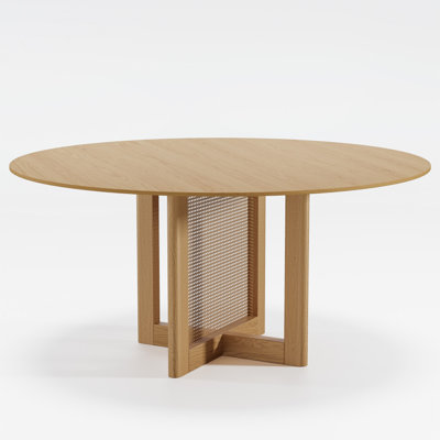 59" Yellow Solid Wood Rounded Bar Table