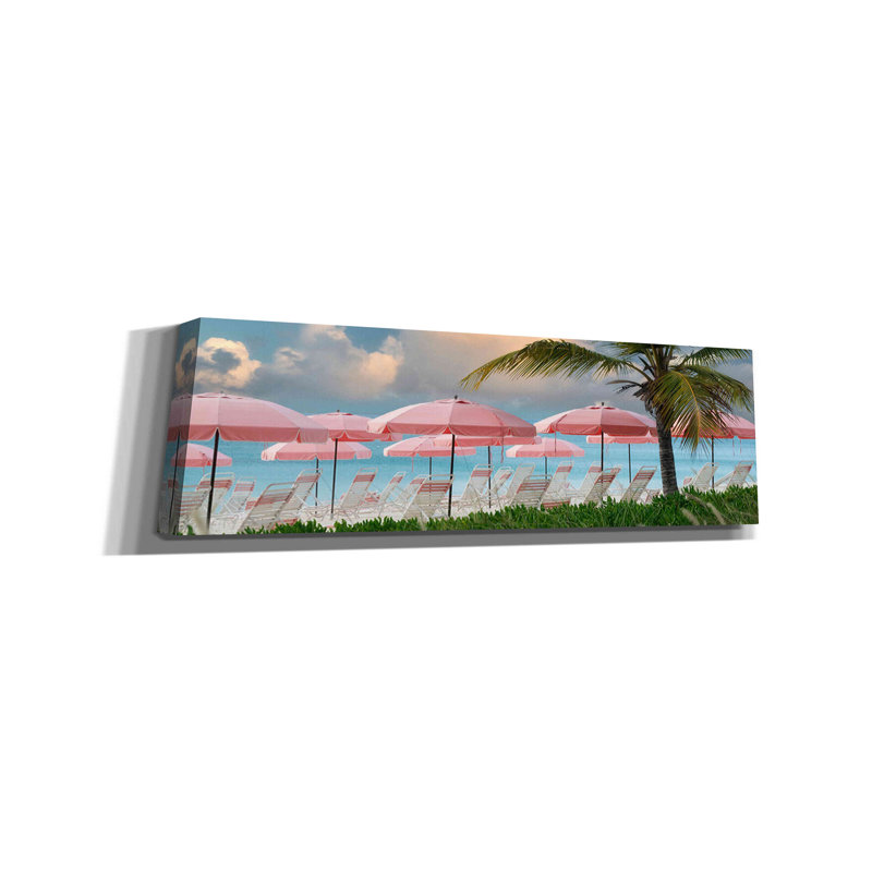 «Highland Dunes Umbrellas» par Dennis Frates, impression sur toile tendue, H 12 po x l 36 po x P 1,5 po