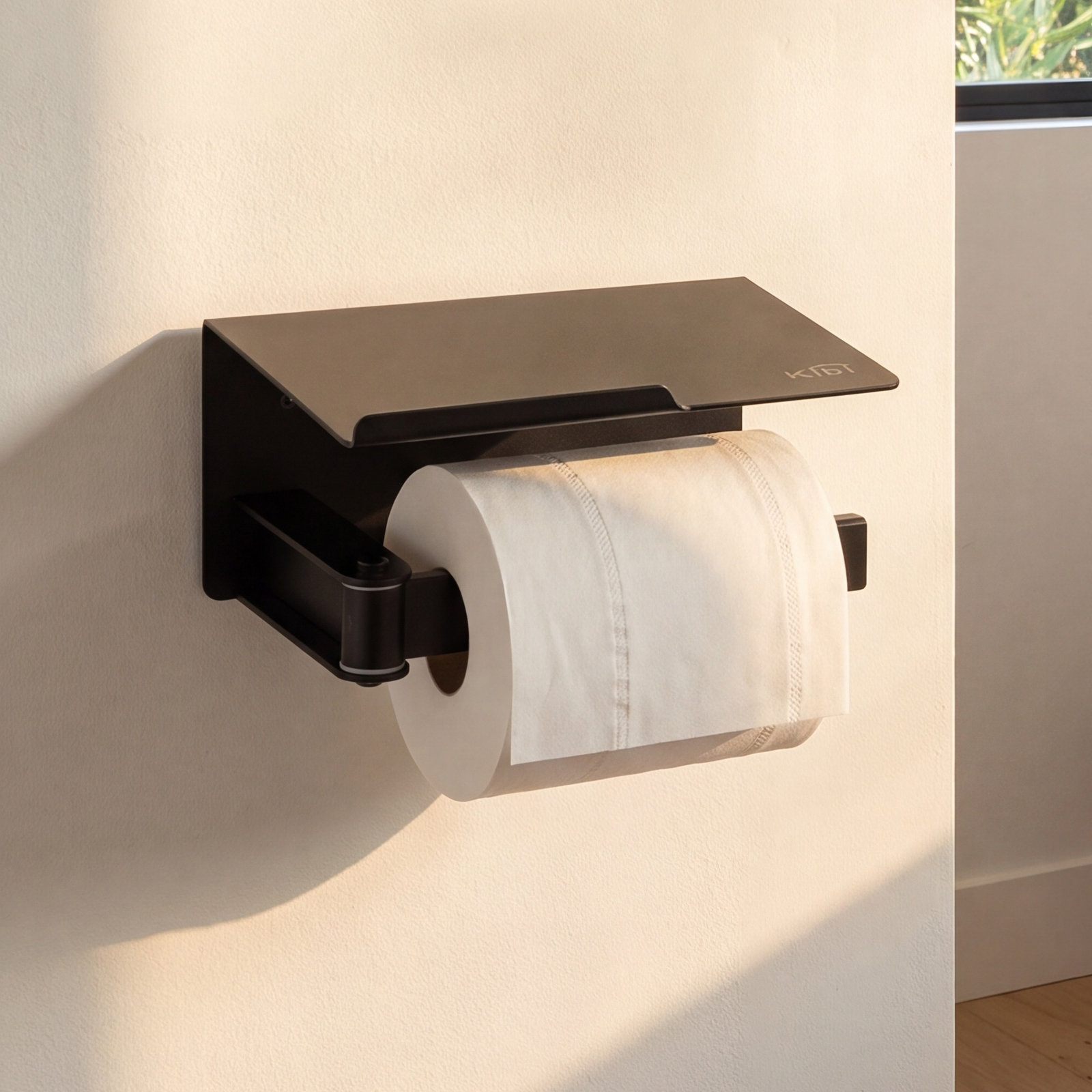 Deco Toilet Paper Holder, Matte Black