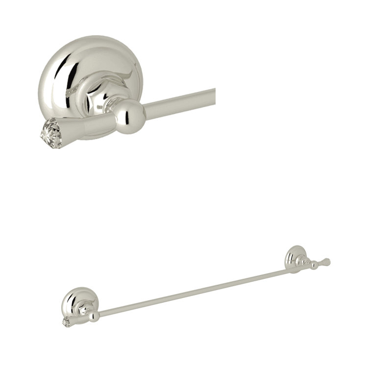 Country Bath Swarovski® Crystal 24" Towel Bar, 2.72" H x 25.59" L x 2.36" D, Satin Nickel