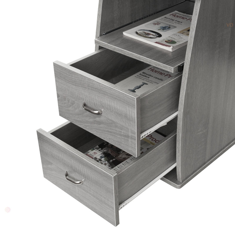 Bureau d'ordinateur avec rangement Techni Mobile, Gris