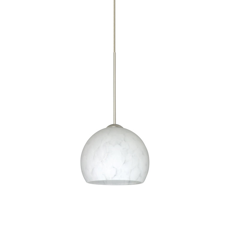 Luminaire suspendu en forme de dôme à 1 lumière Aladin, Halogène, Nickel satiné