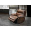 Fauteuil inclinable électrique avec rembourrage en mousse à mémoire de forme, cuir pleine fleur véritable, cognac-409457522-409457527