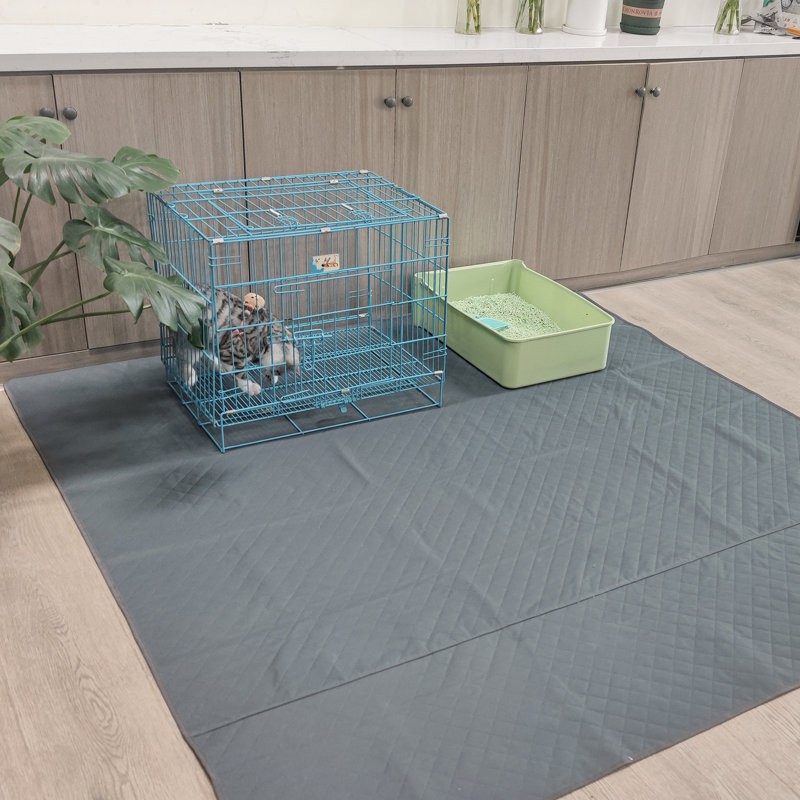 Tapis / coussin pour animal de compagnie robuste et imperméable lavable, Gris, 72 po x 72 po