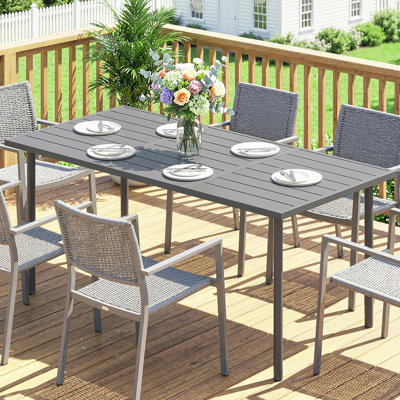 Table de salle à manger d'extérieur 65 "x 31,5" pour 6 personnes, table de patio