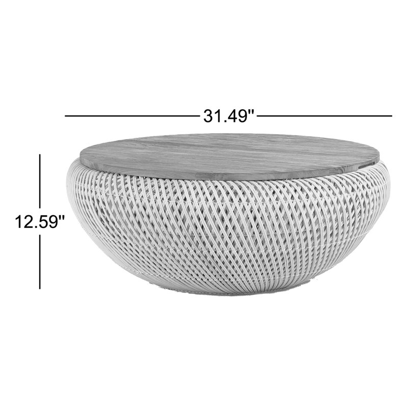 Table basse Rebeckat, Rotin naturel