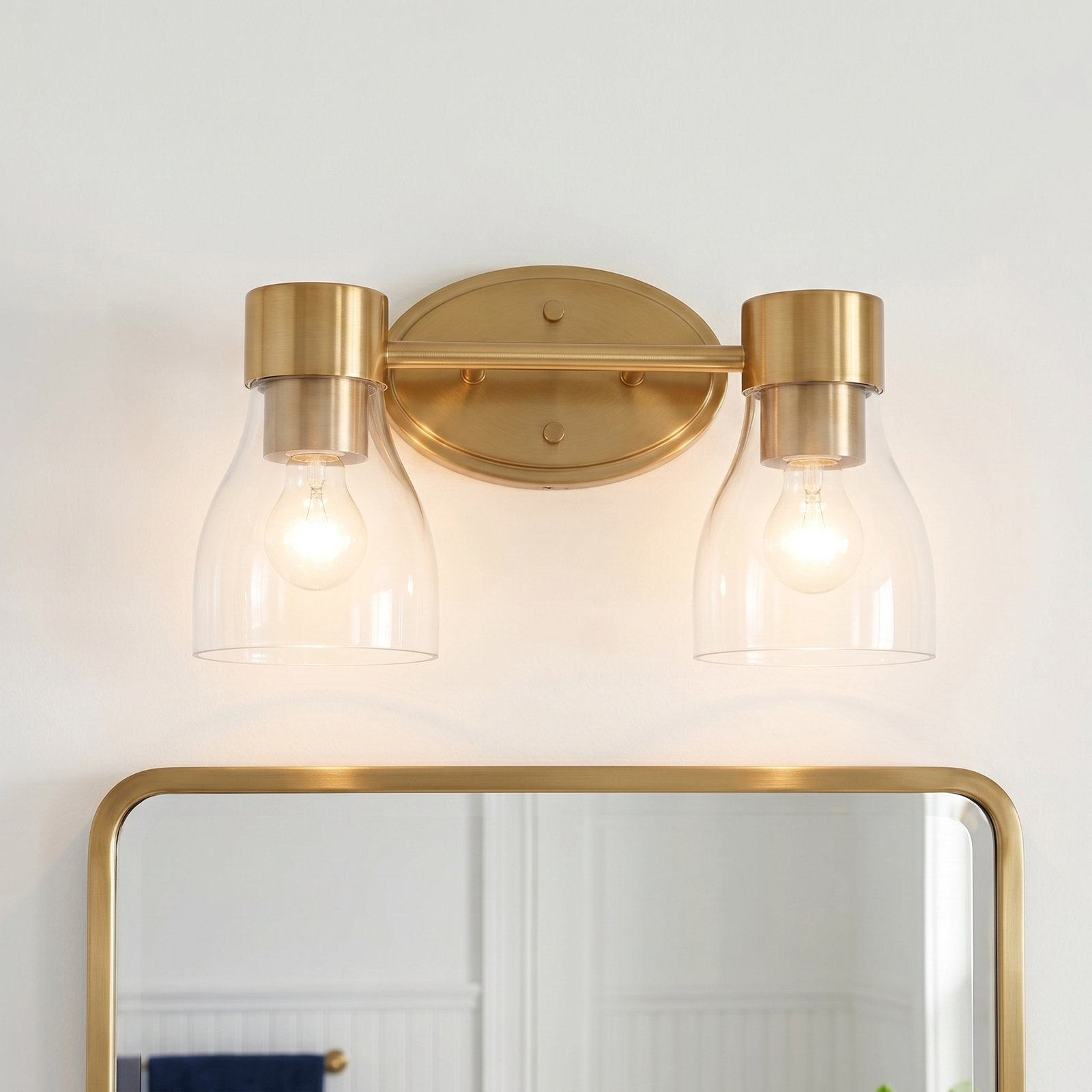 Jessa Dimmable Vanity Light, Brushed Brass, 2