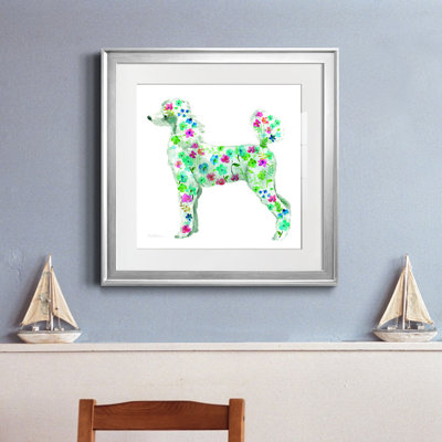 Tapisserie caniche - peinture encadrée