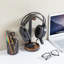 Solid Wood Metal Black Headphone Stand
