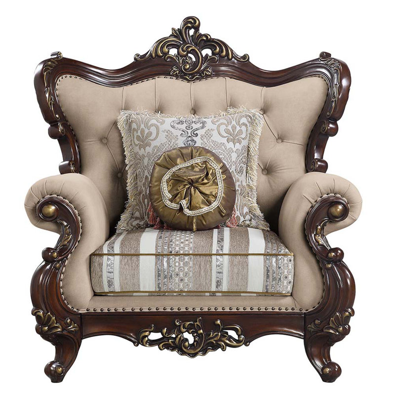 Chaise Ragnar avec 2 coussins, chaise de salon, chaise d'appoint avec structure en bois