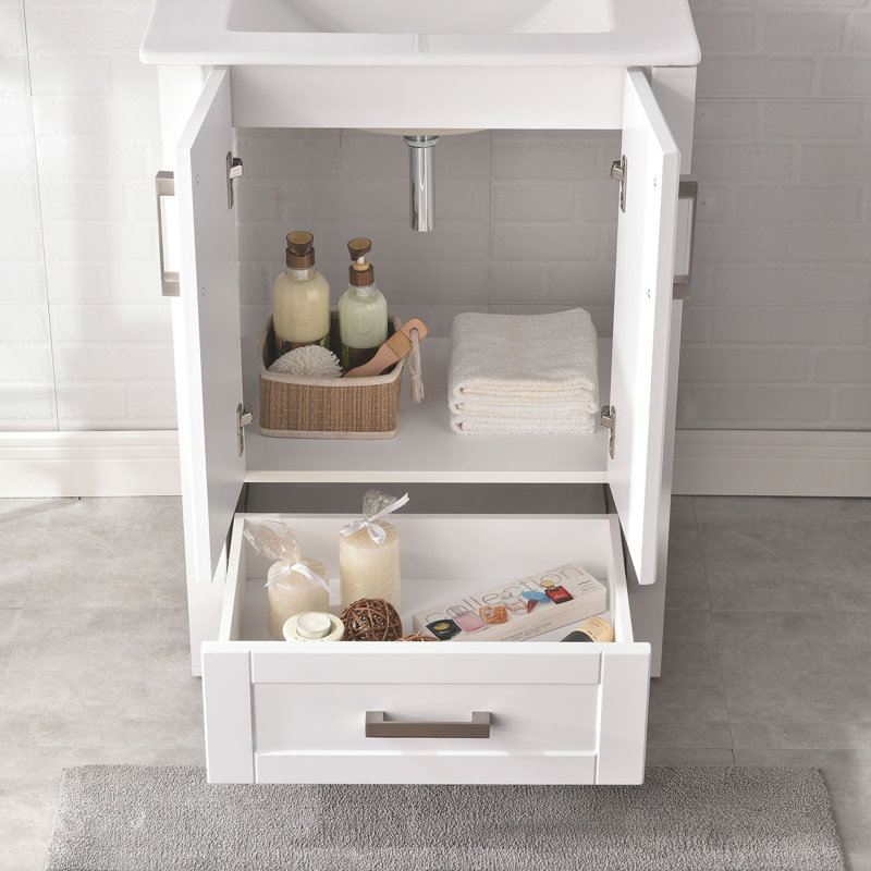 Ensemble de meuble-lavabo simple l 24 "Anya-Beth, Blanc
