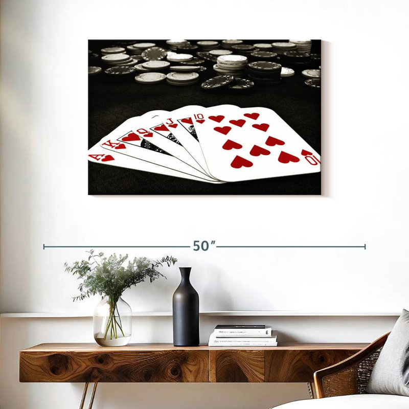 Senne Hearts Royal Flush, 24" H x 36" W