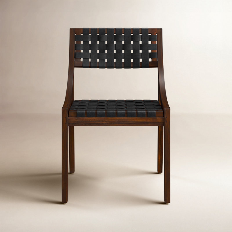 Leather Side Chair in Black, Brown, Black