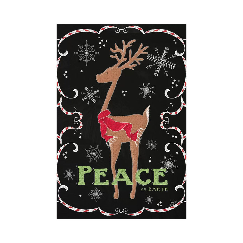 Peace On Earth Deer by Andi Metz - Wrapped Canvas Print, 152.5 cm H x 101.5 cm W