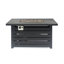 Foyer rectangulaire en fer avec couvercle de réservoir intégré de 30 000 BTU, l 45,00 po x P 23,29 po, noir, fer, facile à assembler dans 30 000 BTU et procédure isolée