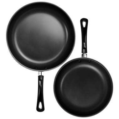 Saflon Titanium Nonstick 2 Piece Fry Pan Set (8 and 9.5) Red