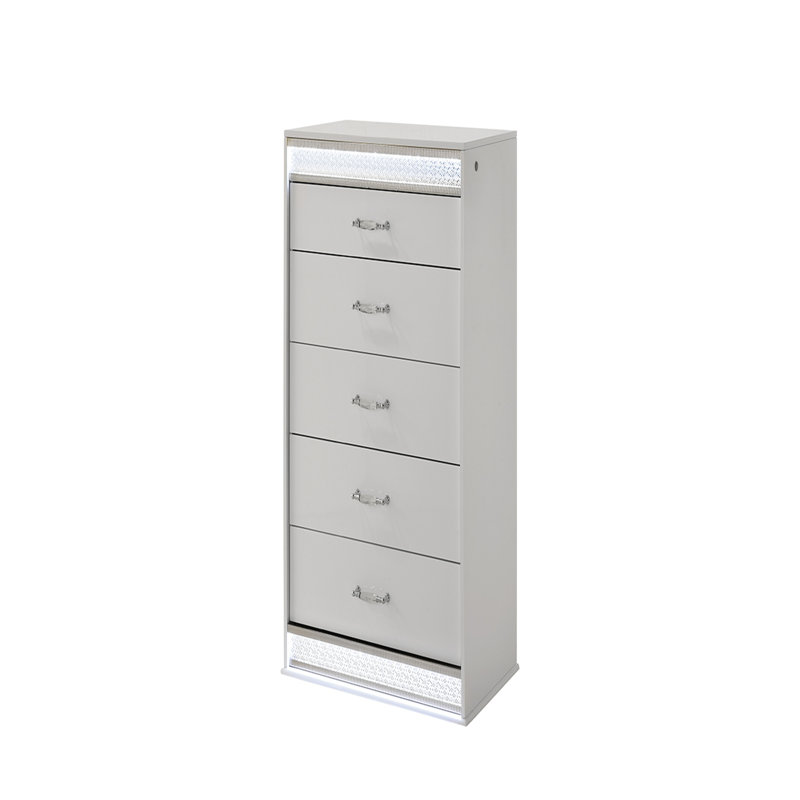 Commode 5 tiroirs de style moderne en bois blanc