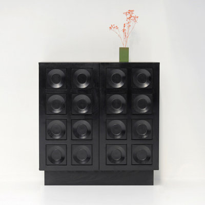 Black Solid Wood Sideboard