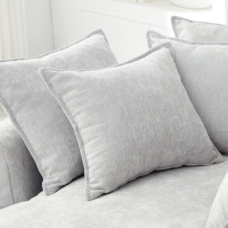 Canapé-lit rond rembourré avec 8 coussins décoratifs 59,8 po, Gris