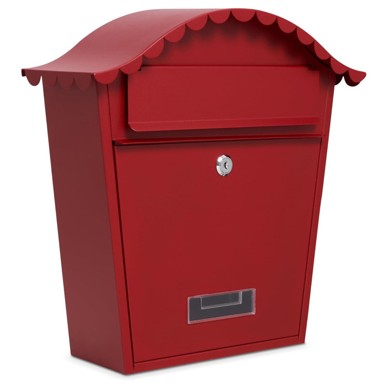 Cartegena Steel Wall Mounted Post Box, Red