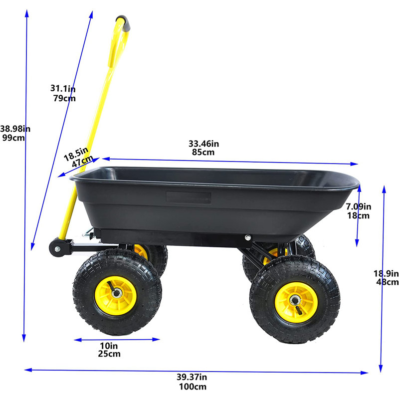 38.98'' H x 39.37'' W Utility Cart with Wheels