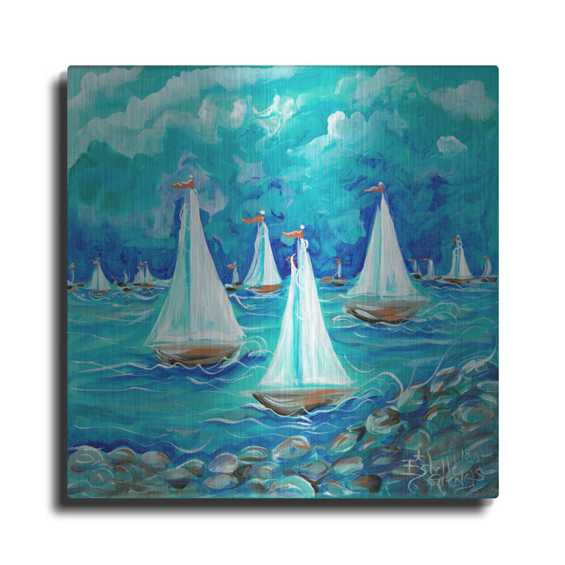 " Sailing " by Estelle Grengs, 36" H x 36" W