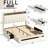 Upholstered Bed Frame with 3 Drawers, Bed with Storage Headboard and Charging Station-1258235949-1248422149