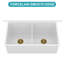 Évier de cuisine à double cuve en porcelaine réfractaire à double cuve encastrable 32 po x 19 po x 10 po