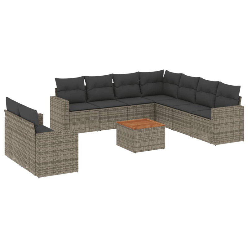 Ensemble de canapé de jardin Vidaxl Gris, brun, gris foncé
