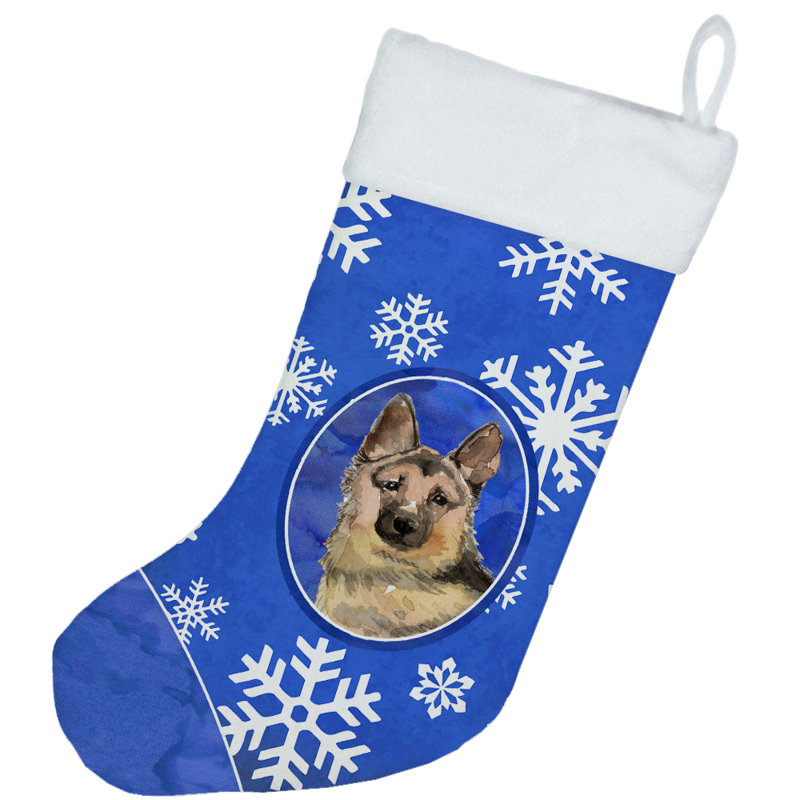 Chaussette de noël winter flocons de noël, Berger allemand