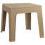 Table de bout carrée en plastique pour patio - 17,75 po - Plateau de table en faux planches beige - Ensemble de 4-556412247