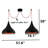 Adjustable Height 2 Lights Wide Dome Chandelier